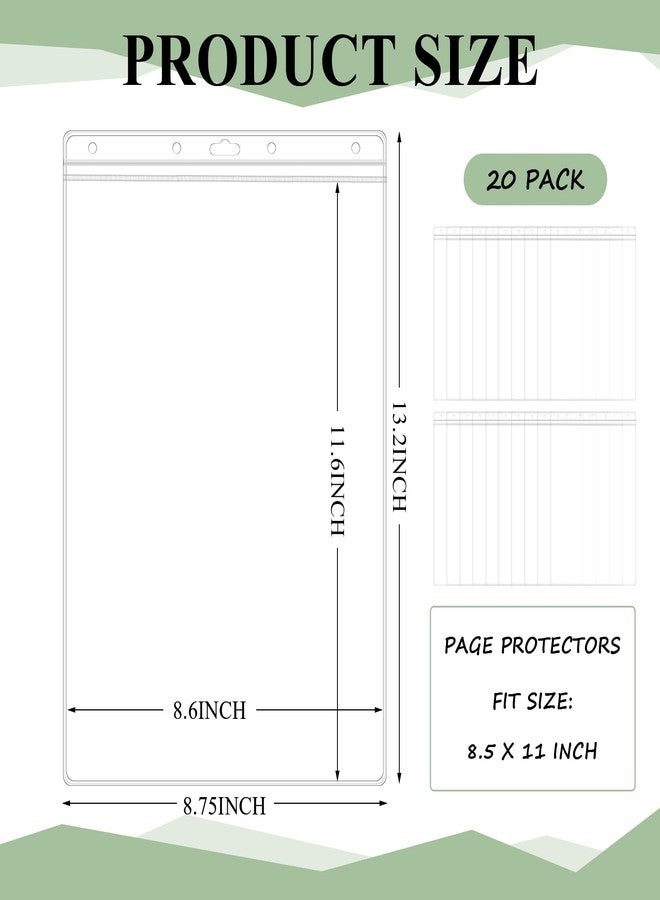 Sinload 20 Pcs Heavy Duty Sheet Protectors 8.5 x 11 Inch Job Ticket Holder Waterproof Resealable Zip Page Wall Sign Holder Clear Dry Erase Document Sleeve Magazine Protector Vertical(13.2 x 8.75 Inch) - Image 2